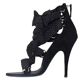 Sandali Balmain in camoscio nero Nero