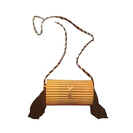 Minaudière vintage striée yves saint laurent Doré