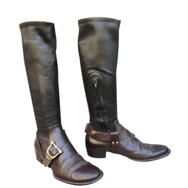 Céline-Bottes-Marron foncé