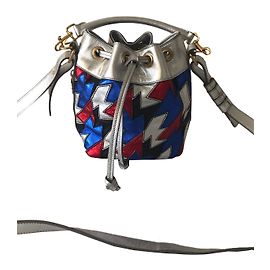 Saint Laurent Emmanuelle Borsa Piccola Patchwork Pelle Argento Argento