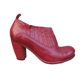 Cotélac Red Leather Ankle Boots Red