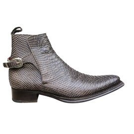 Autre Marque Botas Baxton em couro de réptil marrom Marrom
