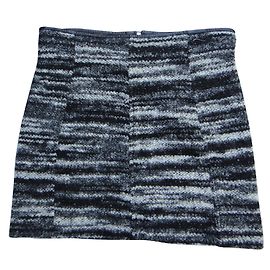Mini saia Isabel Marant Etoile cinza de lã e couro Cinza