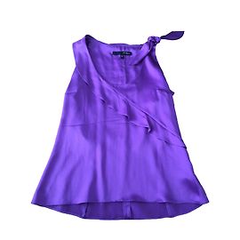 Ensemble Top et Cape en Soie Les Copains Violet Violet