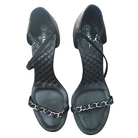 Chanel Sandalen Schwarz