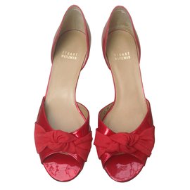 Stuart Weitzman Mules compensées Rouge
