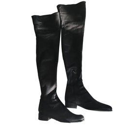 Prada Thigh boots black lamb Black