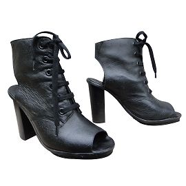 Claudie Pierlot Leather Ankle Boots Black Black