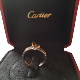 Cartier-Cartier - Motiv mit zwei Herzen - Goldring-Golden
