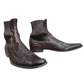 Dolce & Gabbana Python-Stiefel Braun