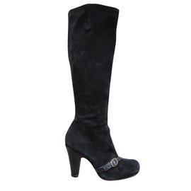 Bottes Chie Mihara en daim noir 38 Noir