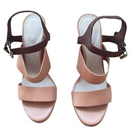 Chloé Caramel Leather Ankle Buckle Sandals 38 Caramel