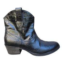 Botines Ann Tuil de piel negra Negro