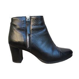 Heschung Erin Ankle Boots Black Leather Black