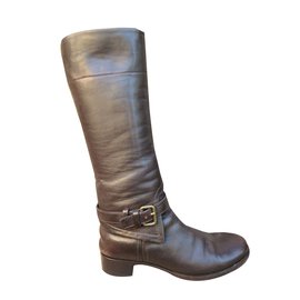 Bottes Prada en cuir marron Marron