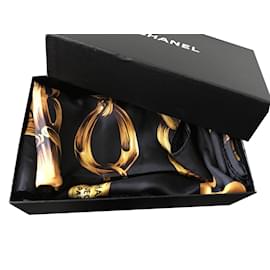 Chanel-Rue Cambon scarf-Black,Golden