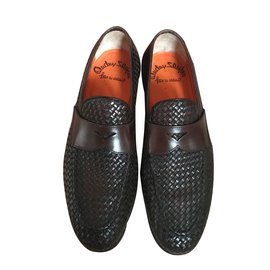 Santoni-Loafers Slip ons-Dark brown