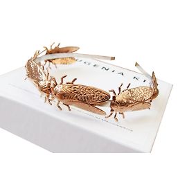Eugenia Kim Milou beetle hairband Silvery Golden Metallic