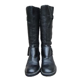 Stivali biker Ash in pelle nera Nero