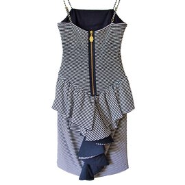 Vestido a rayas manoush Blanco Azul Dorado