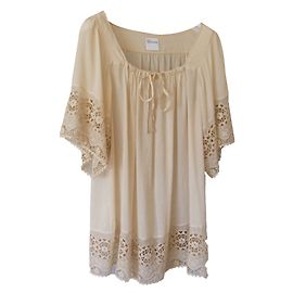 Red Valentino Top de renda Valentino vermelho Bege
