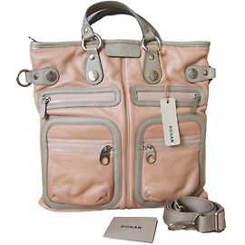 Bolsa Hogan 'Trend Media' Prata Rosa Cinza