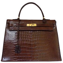 Hermès Superbe Kelly vintage en crocodile marron ! Marron