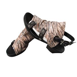 Autre Marque DKODE Zebra Print Leather Sandals 5.5cm Heel Zebra print