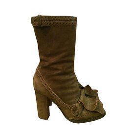John Galliano Bottines Vert olive