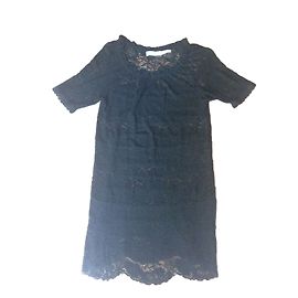Isabel Marant Kleid aus schwarzer Baumwollspitze Schwarz