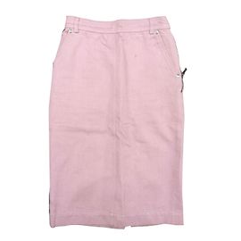 Saia longa em denim rosa pastel Yves Saint Laurent Rosa