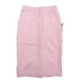 Falda larga de mezclilla rosa pastel Yves Saint Laurent Rosa