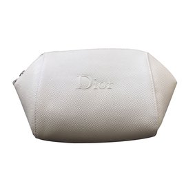 Pochette Dior Blanche en Cuir et Polyester Blanc