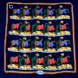 Hermès Sciarpa "Les Ecuries" Blu navy
