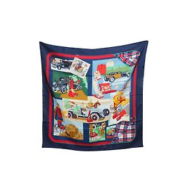 Hermès "L'élégance et le confort en automobile" Sciarpa di seta Blu navy