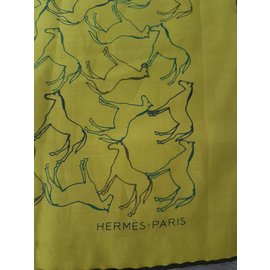 Hermès-Lenço dos homens-Amarelo