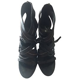 Giuseppe Zanotti for Balmain Sandalen Leder Schwarz Schwarz