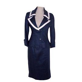 Renato Nucci Skirt White Navy blue