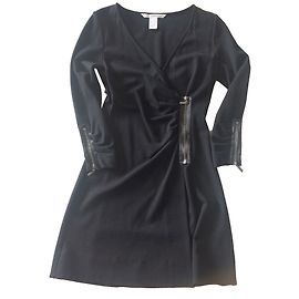 Vestido envelope Diane Von Furstenberg preto de jersey Preto