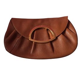 Mac Douglas Leather Clutch Bag Brown Brown