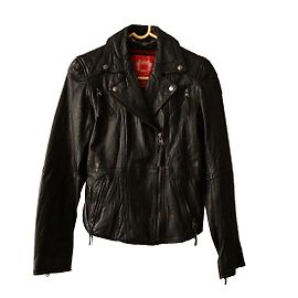 Autre Marque Giacca Perfecto EDC in pelle nera Nero
