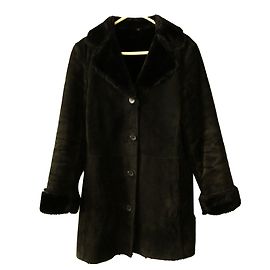 Autre Marque Abrigo de piel de cabra negro Negro