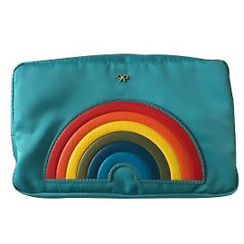 Clutch Anya Hindmarch Nylon Turquesa Arco-íris Azul