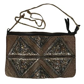 Autre Marque Pochette in nubuck e perle Rame Rame