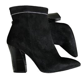 Autre Marque Bottines à talons hauts en cuir noir Noir