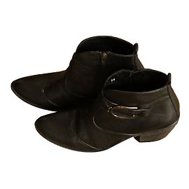 Autre Marque ESPACE Ankle Boots Black Leather Black