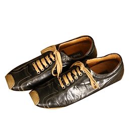 Sneakers Rene Derhy in pelle nera e marrone Marrone Nero