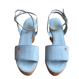 Chanel Sandalias Azul