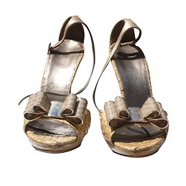 Salvatore Ferragamo Exotic Leather Heels Beige Beige
