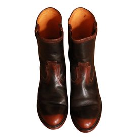 Frye Ankle Boots Brown Leather US 8.5 Brown Dark brown